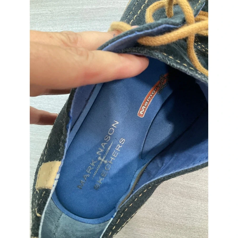 MARK NASON BY SKECHERS‎ NAVY BLUE SUEDE LEATHER OXFORD COMFORT MENS